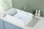 Above Counter Quartz Basin - Matt White - Rectangle - 600mm | QZ6040-MW