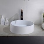 Above Counter Quartz Basin - Matt White - Round - 410mm | QZ4141-MW
