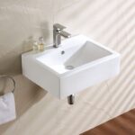 Above Counter/Wall Hung Ceramic Basin - Overflow - Tap Hole - Gloss White - Rectangle - 520mm | K323