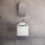 ABS RIVA 600-MW HOUSTON CURVE WALL HUNG VANITY 600MM MATTE WHITE - Urban Designs Bathroom and Kitchen