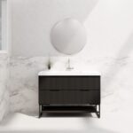 ABS RIVA FS1200-MB BALI FLUTED FREESTANDING VANITY 1200MM SINGLE BOWL MATTE BLACK - Urban Designs Bathroom and Kitchen
