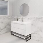 ABS RIVA FS1200-MW BALI FLUTED FREESTANDING VANITY 1200MM SINGLE BOWL MATTE WHITE - Urban Designs Bathroom and Kitchen