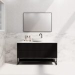 ABS RIVA FS1500-MB BALI FLUTED FREESTANDING VANITY 1500MM SINGLE BOWL MATTE BLACK - Urban Designs Bathroom and Kitchen