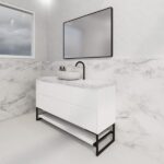 ABS RIVA FS1500-MW BALI FLUTED FREESTANDING VANITY 1500MM SINGLE BOWL MATTE WHITE - Urban Designs Bathroom and Kitchen