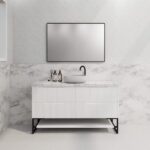ABS RIVA FS1500-MW BALI FLUTED FREESTANDING VANITY 1500MM SINGLE BOWL MATTE WHITE - Urban Designs Bathroom and Kitchen