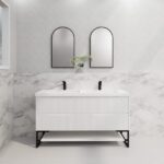 ABS RIVA FS1500D-MW BALI FLUTED FREESTANDING VANITY 1500MM DOUBLE BOWL MATTE WHITE - Urban Designs Bathroom and Kitchen