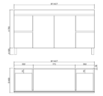 ABS RIVA FS1500M-GW LESS FREESTANDING VANITY 1500MM SINGLE/DOUBLE BOWL GLOSS WHITE - Urban Designs Bathroom and Kitchen