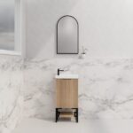 ABS RIVA FS4625-AO VIENNA FLUTED MINI FREESTANDING VANITY 450MM AMERICAN OAK - Urban Designs Bathroom and Kitchen