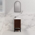 ABS RIVA FS4625-BR VIENNA FLUTED MINI FREESTANDING VANITY 450MM BROWN OAK - Urban Designs Bathroom and Kitchen