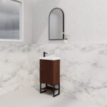 ABS RIVA FS4625-BR VIENNA FLUTED MINI FREESTANDING VANITY 450MM BROWN OAK - Urban Designs Bathroom and Kitchen