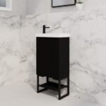 ABS RIVA FS4625-MB VIENNA FLUTED MINI FREESTANDING VANITY 450MM MATTE BLACK - Urban Designs Bathroom and Kitchen