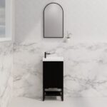 ABS RIVA FS4625-MB VIENNA FLUTED MINI FREESTANDING VANITY 450MM MATTE BLACK - Urban Designs Bathroom and Kitchen