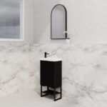 ABS RIVA FS4625-MB VIENNA FLUTED MINI FREESTANDING VANITY 450MM MATTE BLACK - Urban Designs Bathroom and Kitchen