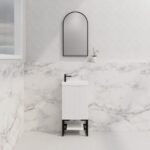 ABS RIVA FS4625-MW VIENNA FLUTED MINI FREESTANDING VANITY 450MM MATTE WHITE - Urban Designs Bathroom and Kitchen