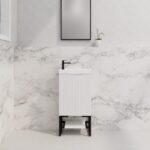 ABS RIVA FS4625-MW VIENNA FLUTED MINI FREESTANDING VANITY 450MM MATTE WHITE - Urban Designs Bathroom and Kitchen