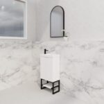ABS RIVA FS4625-MW VIENNA FLUTED MINI FREESTANDING VANITY 450MM MATTE WHITE - Urban Designs Bathroom and Kitchen