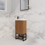 ABS RIVA FS4625-ST VIENNA FLUTED MINI FREESTANDING VANITY 450MM SOLID TIMBER FINISH - Urban Designs Bathroom and Kitchen