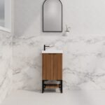 ABS RIVA FS4625-ST VIENNA FLUTED MINI FREESTANDING VANITY 450MM SOLID TIMBER FINISH - Urban Designs Bathroom and Kitchen