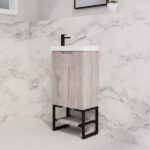 ABS RIVA FS4625-WO VIENNA FLUTED MINI FREESTANDING VANITY 450MM WHITE OAK - Urban Designs Bathroom and Kitchen
