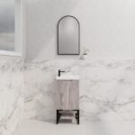 ABS RIVA FS4625-WO VIENNA FLUTED MINI FREESTANDING VANITY 450MM WHITE OAK - Urban Designs Bathroom and Kitchen