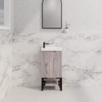 ABS RIVA FS4625-WO VIENNA FLUTED MINI FREESTANDING VANITY 450MM WHITE OAK - Urban Designs Bathroom and Kitchen