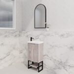 ABS RIVA FS4625-WO VIENNA FLUTED MINI FREESTANDING VANITY 450MM WHITE OAK - Urban Designs Bathroom and Kitchen
