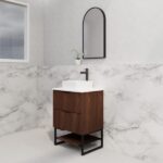 ABS RIVA FS600-BR BALI FLUTED FREESTANDING VANITY 600MM BROWN OAK - Urban Designs Bathroom and Kitchen