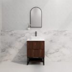 ABS RIVA FS600-BR BALI FLUTED FREESTANDING VANITY 600MM BROWN OAK - Urban Designs Bathroom and Kitchen
