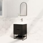 ABS RIVA FS600-MB BALI FLUTED FREESTANDING VANITY 600MM MATTE BLACK - Urban Designs Bathroom and Kitchen