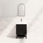 ABS RIVA FS600-MB BALI FLUTED FREESTANDING VANITY 600MM MATTE BLACK - Urban Designs Bathroom and Kitchen