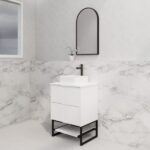 ABS RIVA FS600-MW BALI FLUTED FREESTANDING VANITY 600MM MATTE WHITE - Urban Designs Bathroom and Kitchen