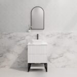ABS RIVA FS600-MW BALI FLUTED FREESTANDING VANITY 600MM MATTE WHITE - Urban Designs Bathroom and Kitchen