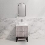ABS RIVA FS600-WO BALI FLUTED FREESTANDING VANITY 600MM WHITE OAK - Urban Designs Bathroom and Kitchen