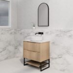 ABS RIVA FS750-AO BALI FLUTED FREESTANDING VANITY 750MM AMERICAN OAK - Urban Designs Bathroom and Kitchen