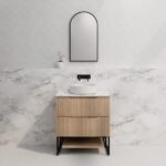 ABS RIVA FS750-AO BALI FLUTED FREESTANDING VANITY 750MM AMERICAN OAK - Urban Designs Bathroom and Kitchen