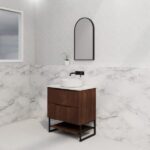 ABS RIVA FS750-BR BALI FLUTED FREESTANDING VANITY 750MM BROWN OAK - Urban Designs Bathroom and Kitchen