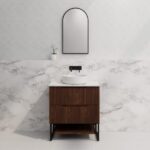 ABS RIVA FS750-BR BALI FLUTED FREESTANDING VANITY 750MM BROWN OAK - Urban Designs Bathroom and Kitchen