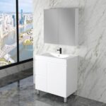 ABS RIVA FS750-GW LESS FREESTANDING VANITY 750MM LEFT/RIGHT HAND DRAWERS GLOSS WHITE - Urban Designs Bathroom and Kitchen