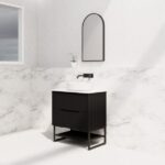 ABS RIVA FS750-MB BALI FLUTED FREESTANDING VANITY 750MM MATTE BLACK - Urban Designs Bathroom and Kitchen
