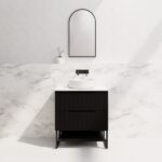 ABS RIVA FS750-MB BALI FLUTED FREESTANDING VANITY 750MM MATTE BLACK - Urban Designs Bathroom and Kitchen