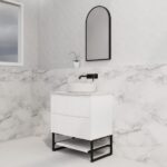 ABS RIVA FS750-MW BALI FLUTED FREESTANDING VANITY 750MM MATTE WHITE - Urban Designs Bathroom and Kitchen