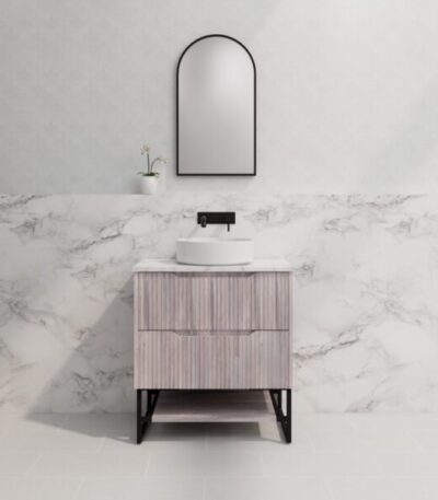 ABS RIVA FS750-WO BALI FLUTED FREESTANDING VANITY 750MM WHITE OAK - Urban Designs Bathroom and Kitchen