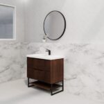 ABS RIVA FS900-BR BALI FLUTED FREESTANDING VANITY 900MM BROWN OAK - Urban Designs Bathroom and Kitchen