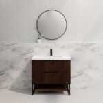 ABS RIVA FS900-BR BALI FLUTED FREESTANDING VANITY 900MM BROWN OAK - Urban Designs Bathroom and Kitchen