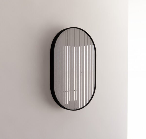 ABS RIVA ME-01-BF WALL MOUNTED FRAMED OVAL MIRROR MATTE BLACK - Urban Designs Bathroom and Kitchen