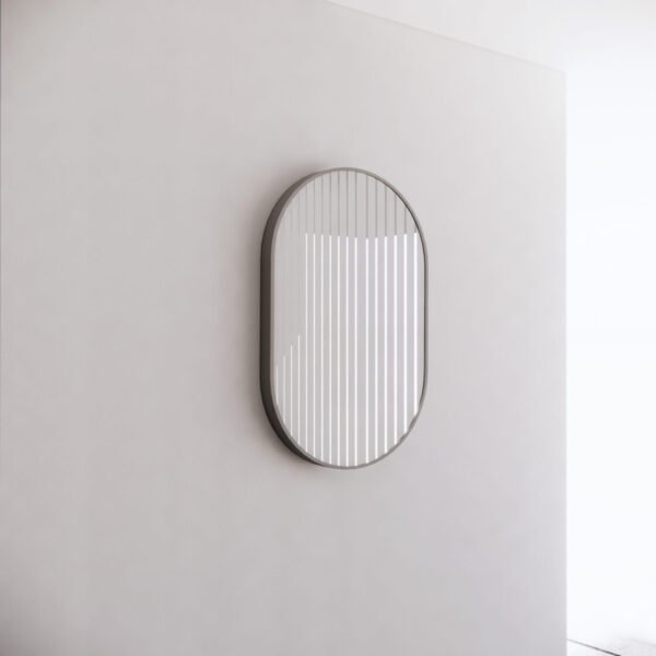 ABS RIVA ME-01-BN WALL MOUNTED FRAMED OVAL MIRROR BRUSHED NICKEL - Urban Designs Bathroom and Kitchen