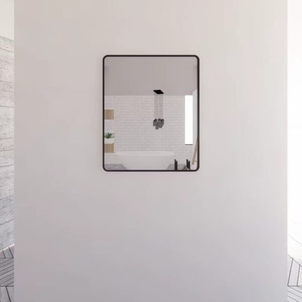 ABS RIVA ME-BF WALL MOUNTED FRAMED RECTANGLE MIRROR MATTE BLACK - Urban Designs Bathroom and Kitchen