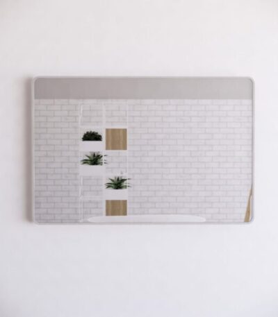 ABS RIVA ME-BN WALL MOUNTED FRAMED RECTANGLE MIRROR BRUSHED NICKEL - Urban Designs Bathroom and Kitchen