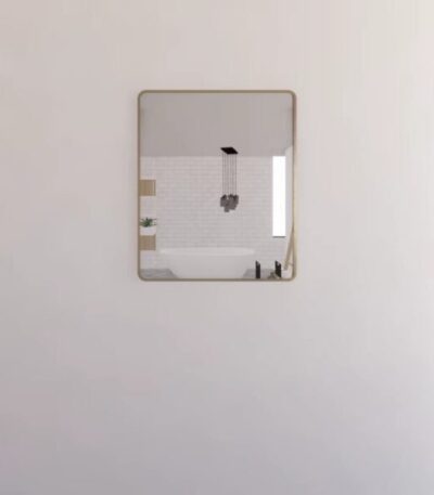 ABS RIVA ME-GF WALL MOUNTED FRAMED RECTANGLE MIRROR BRUSHED GOLD - Urban Designs Bathroom and Kitchen