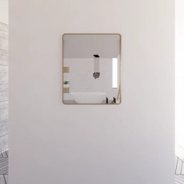 ABS RIVA ME-GF WALL MOUNTED FRAMED RECTANGLE MIRROR BRUSHED GOLD - Urban Designs Bathroom and Kitchen